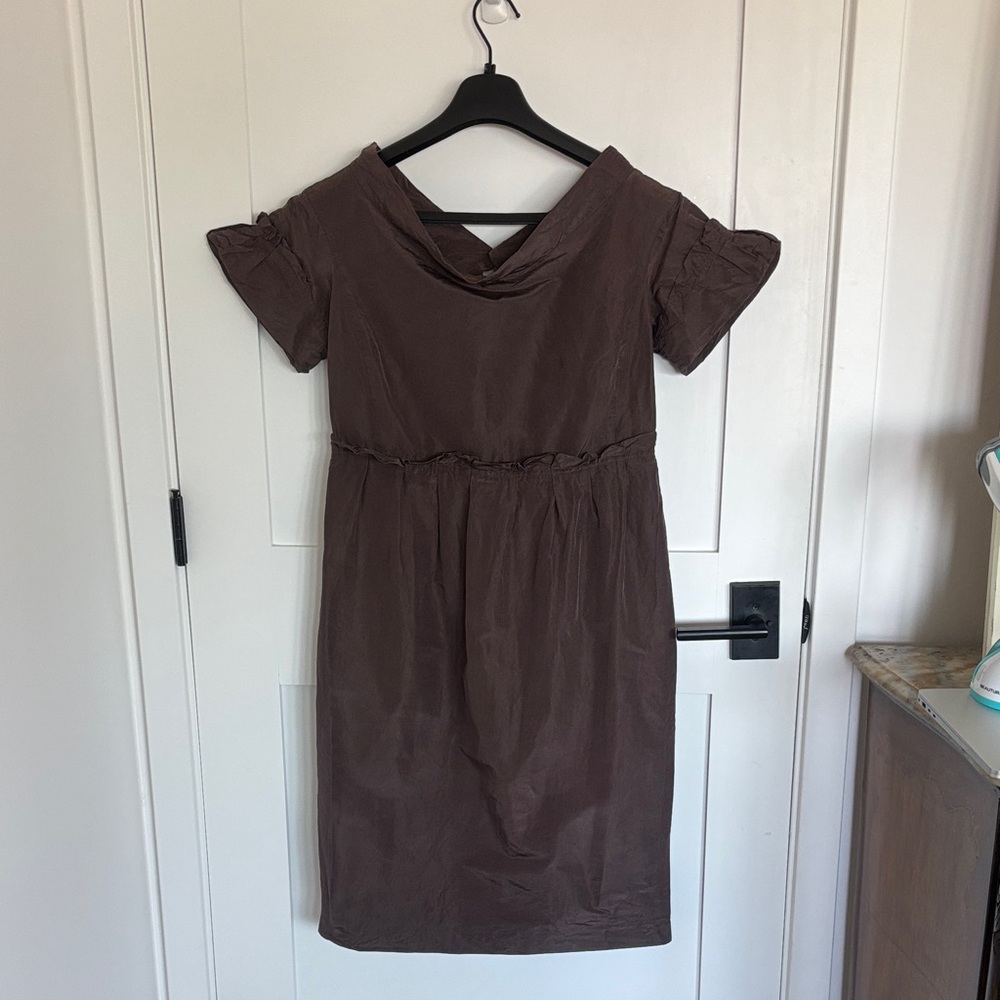 Burberry Elegant Brown Midi Dress